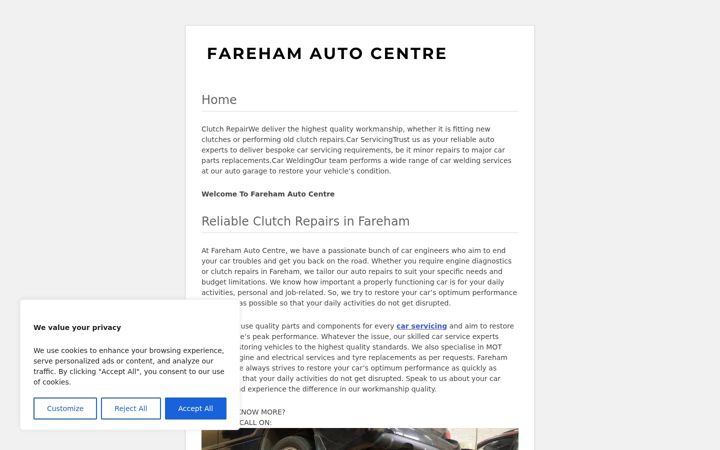 Screenshot του clutchesfareham.co.uk