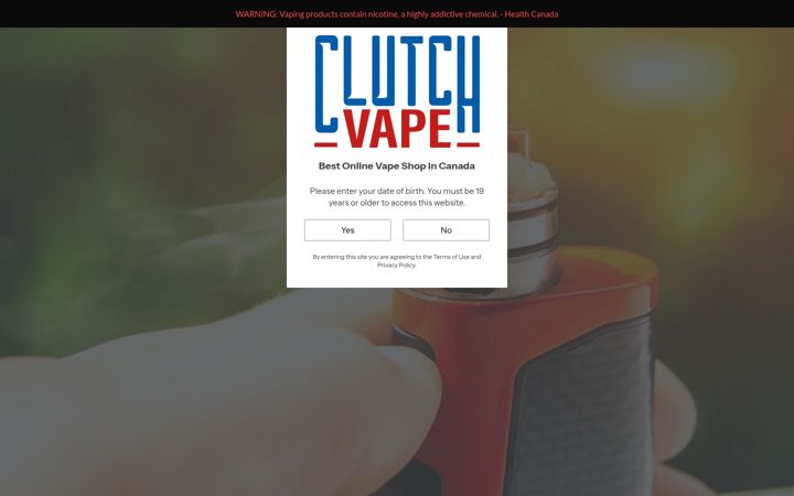 Screenshot ta' clutchvape.ca
