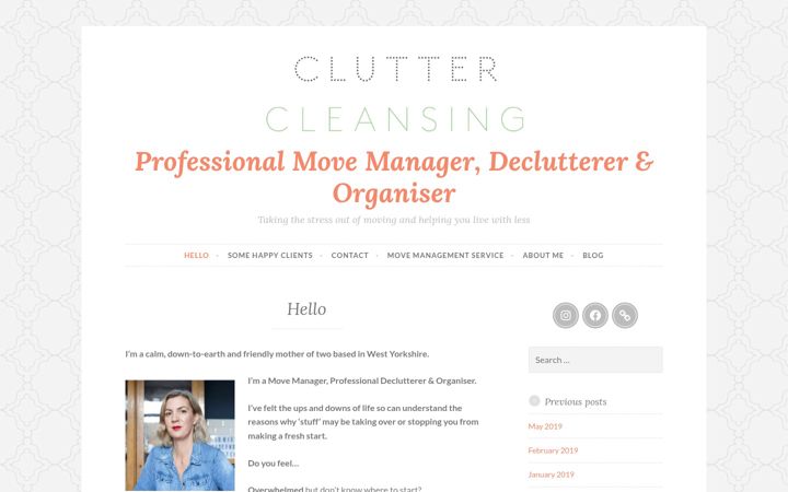 Screenshot of cluttercleansing.net