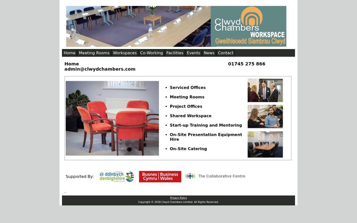 Screenshot του clwydchambers.co.uk