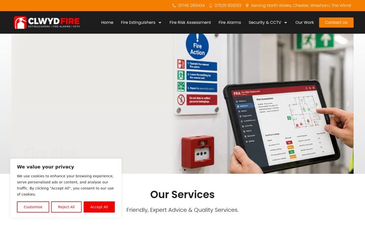 Screenshot του clwydfireprotection.co.uk