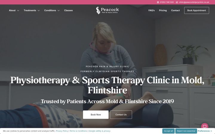 Screenshot του clwydiansportstherapy.co.uk