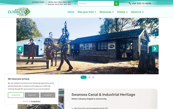 Screenshot of clydachheritagecentre.com