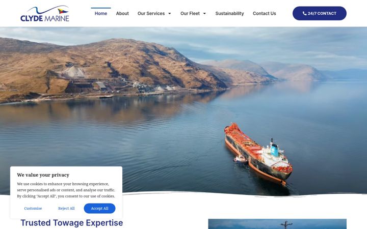 Screenshot of clyde-marine.co.uk