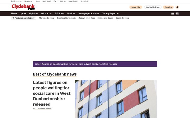 Screenshot of clydebankpost.co.uk