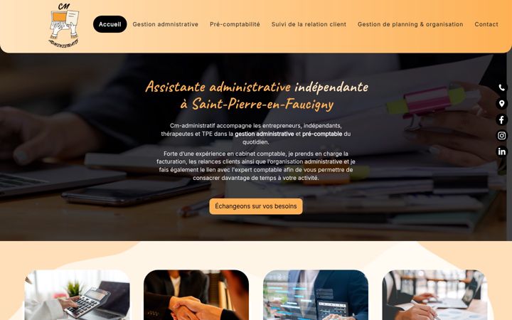 Screenshot of cm-administratif.fr