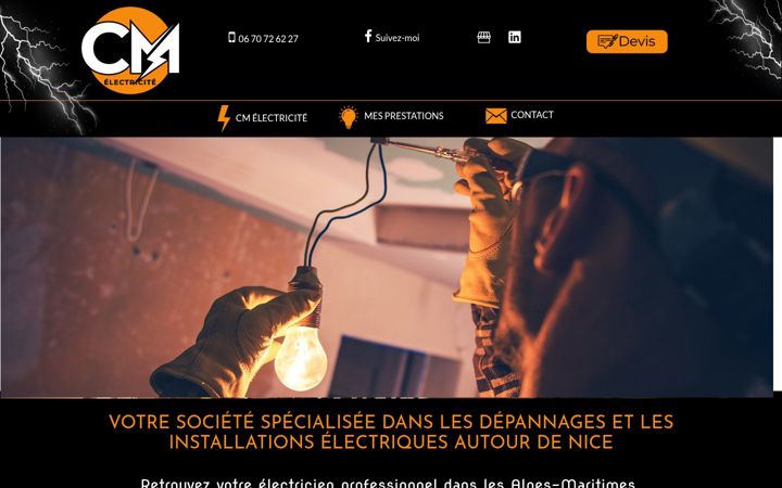 Skjámynd af cm-electricite06.fr