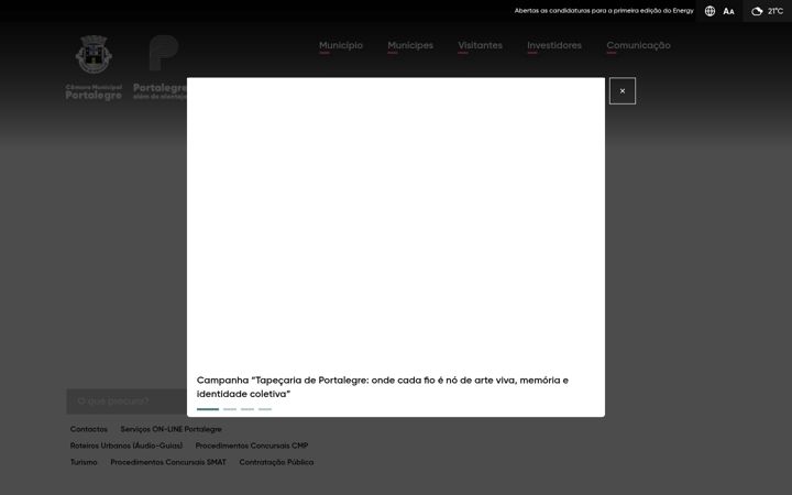 Screenshot of cm-portalegre.pt