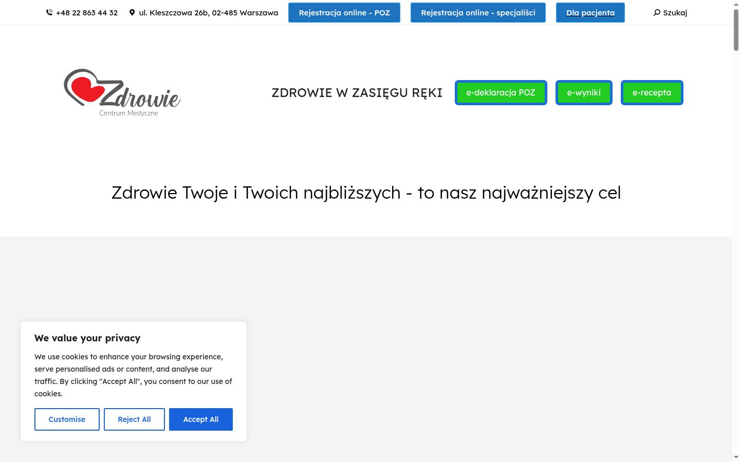 Screenshot del banner di consenso mostrato prima di qualsiasi interazione