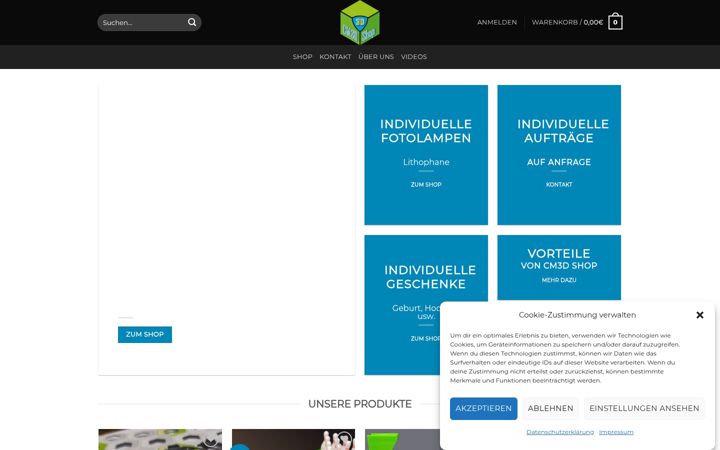 Screenshot of cm3dshop.de