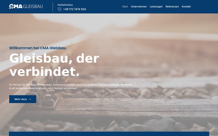 Screenshot of cma-gleisbau.de
