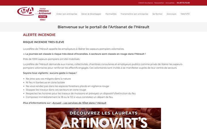 Screenshot of cma-herault.fr
