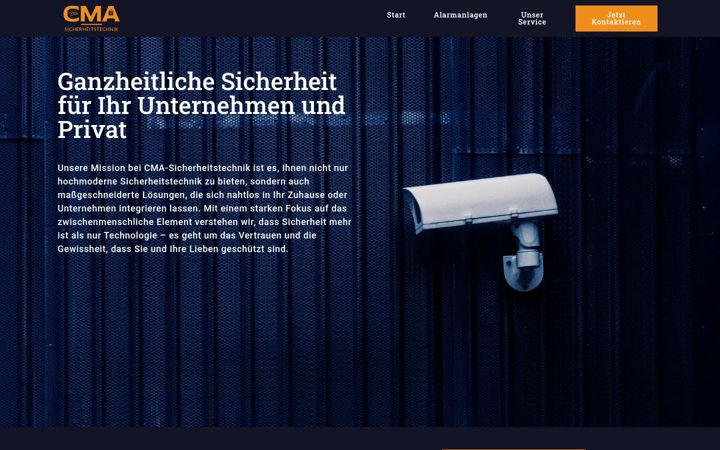 Screenshot of cma-sicherheitstechnik.de