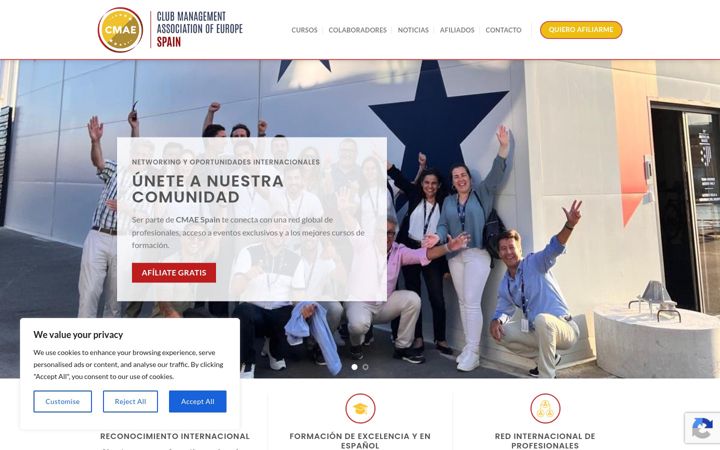 Screenshot of cmaespain.org