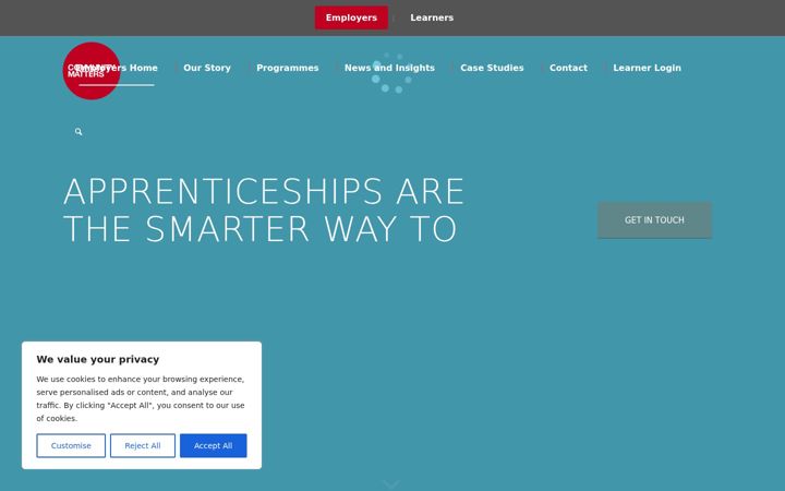 Screenshot of cmapprenticeships.co.uk