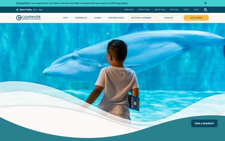 Screenshot of cmaquarium.org
