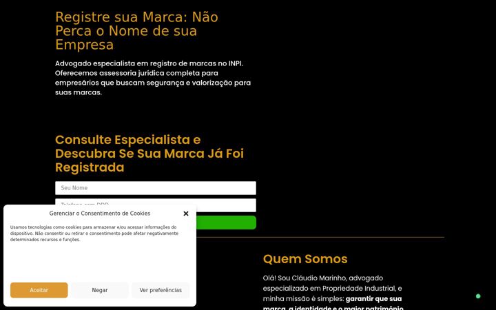 Posnetek zaslona cmarinho.adv.br