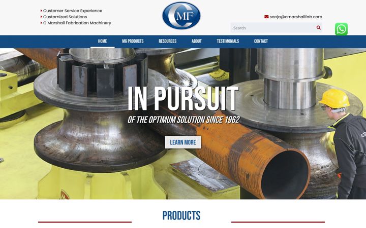 Screenshot of cmarshallfab.com