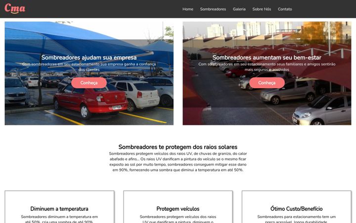 Posnetek zaslona cmasombreadores.com.br