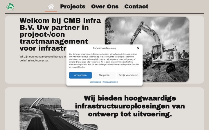 Snimka zaslona za cmbinfra.nl