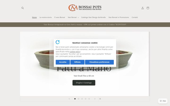 Screenshot of cmbonsaipots.com