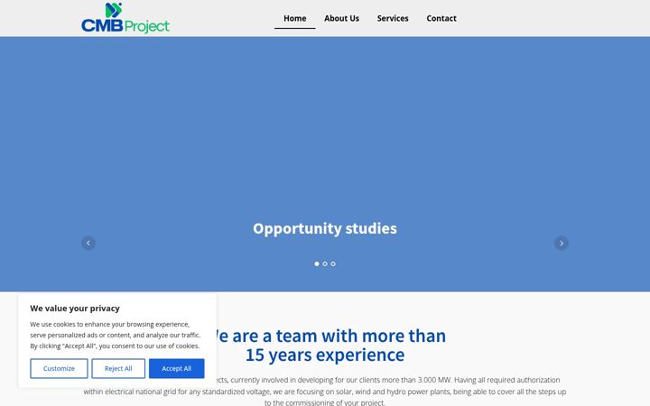 Screenshot of cmbproject.eu