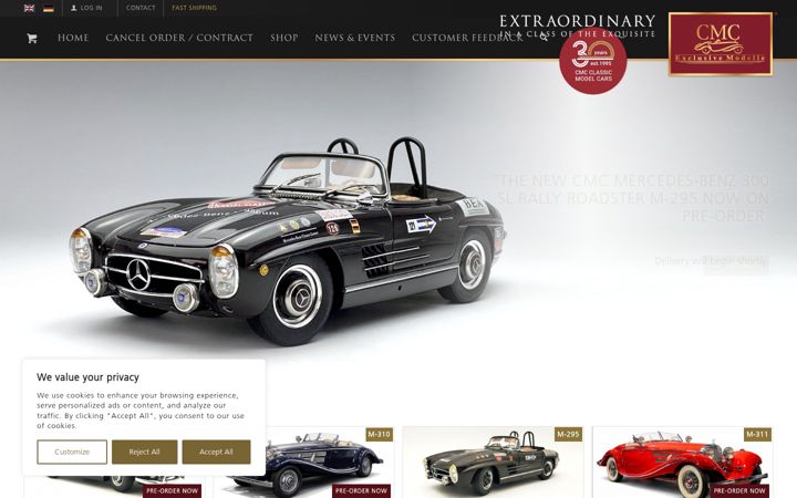 Screenshot of cmc-modelcars.de