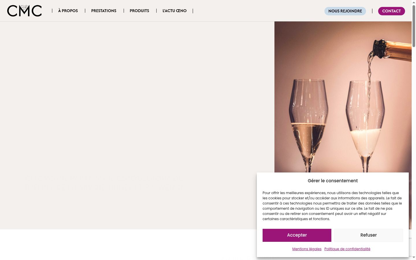 Screenshot of the consent banner shown before any interaction