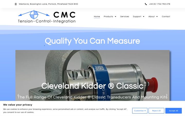 Screenshot of cmccontrols.co.uk