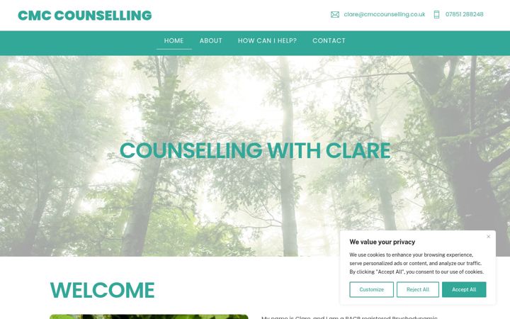 Screenshot of cmccounselling.co.uk