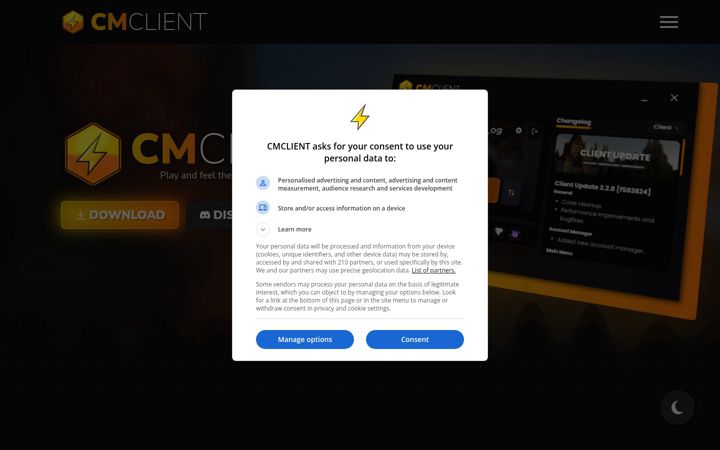 Screenshot of cmclient.pl