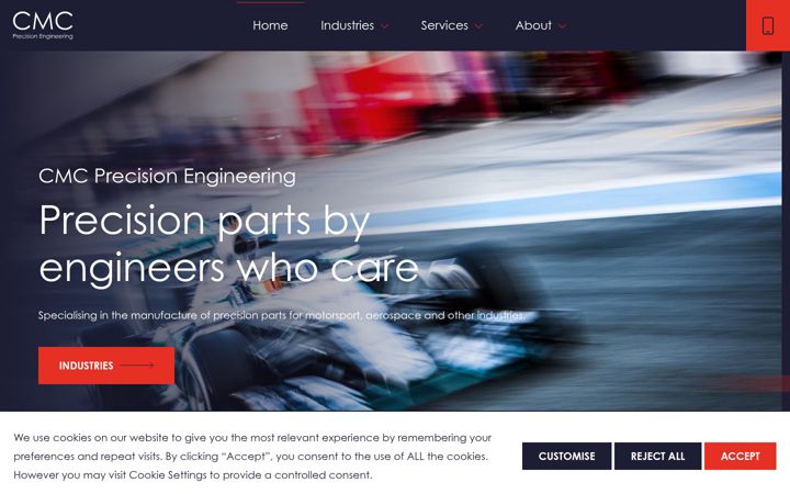 Screenshot of cmcprecisionengineering.com