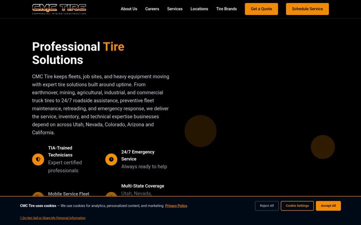 Screenshot of cmctires.com