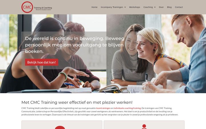 Snimka zaslona za cmctraining.nl