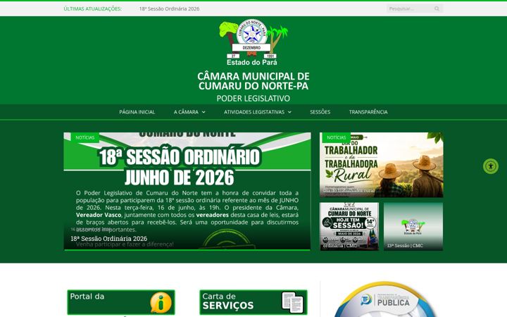 Screenshot ta' cmcumarudonorte.pa.gov.br