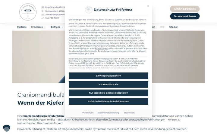 Screenshot of cmd-zentrum-luebeck.com