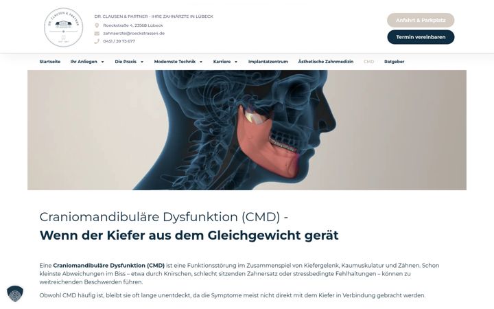 Screenshot of cmd-zentrum-luebeck.de