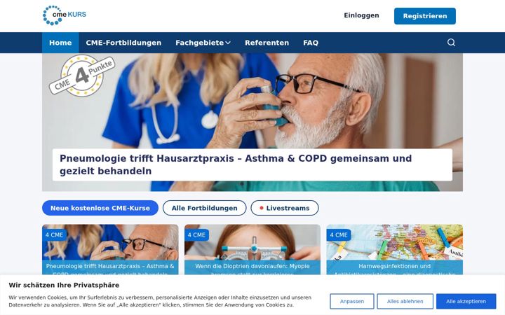 Screenshot of cme-kurs.de