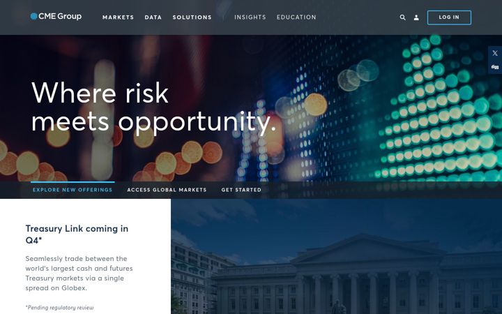 Screenshot ta' cmegroup.com
