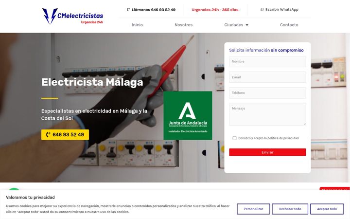 Screenshot of cmelectricistas.com