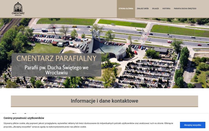 Posnetek zaslona cmentarz-bardzka.pl