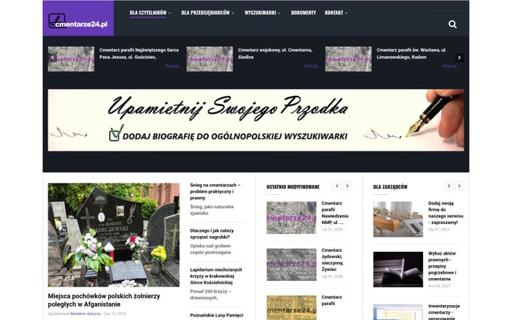 Screenshot of cmentarze24.pl