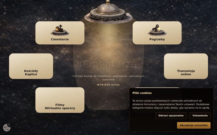 Screenshot of cmentarzeradomsko.pl