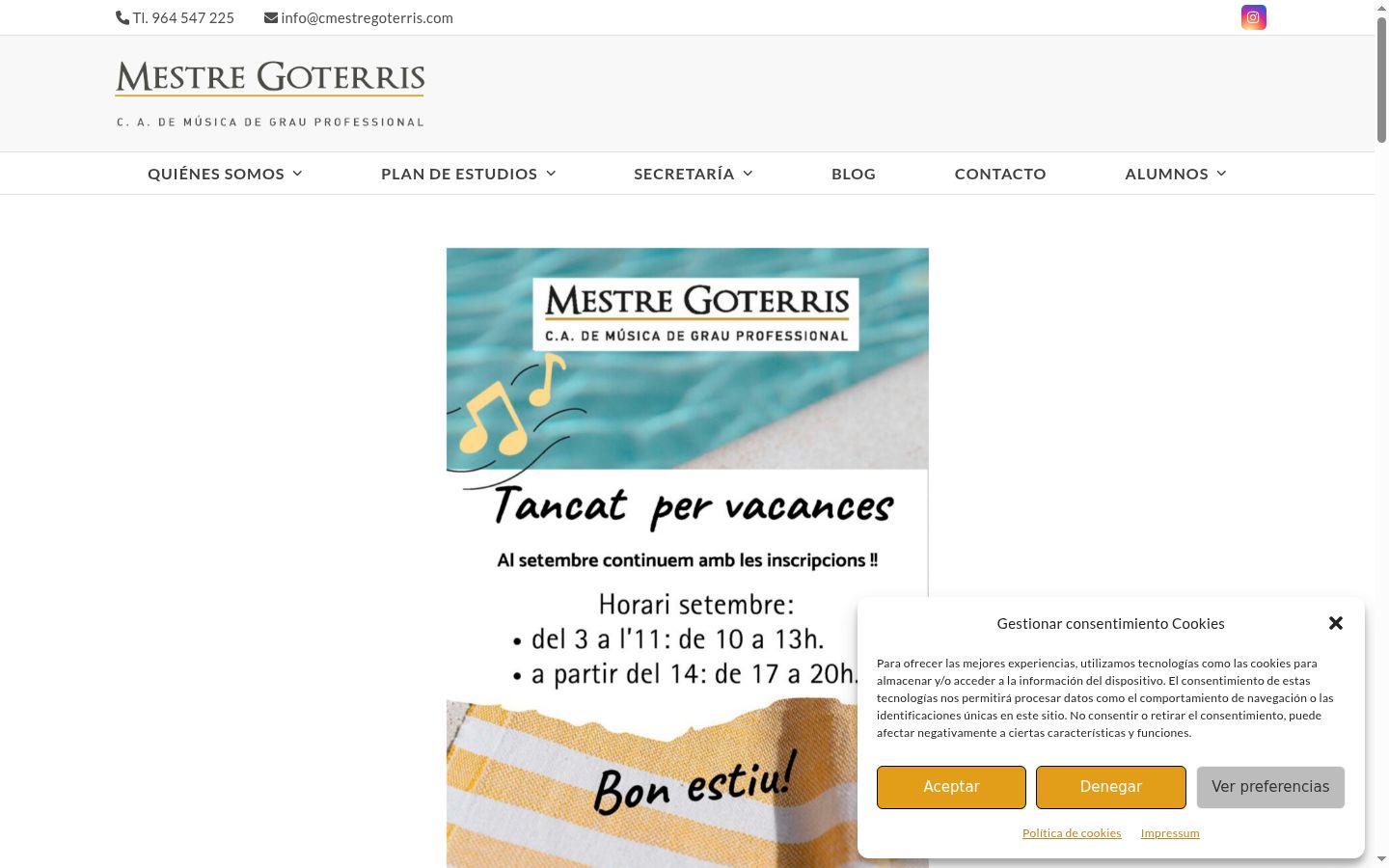 Screenshot tal-banner tal-kunsens muri qabel kwalunkwe interazzjoni