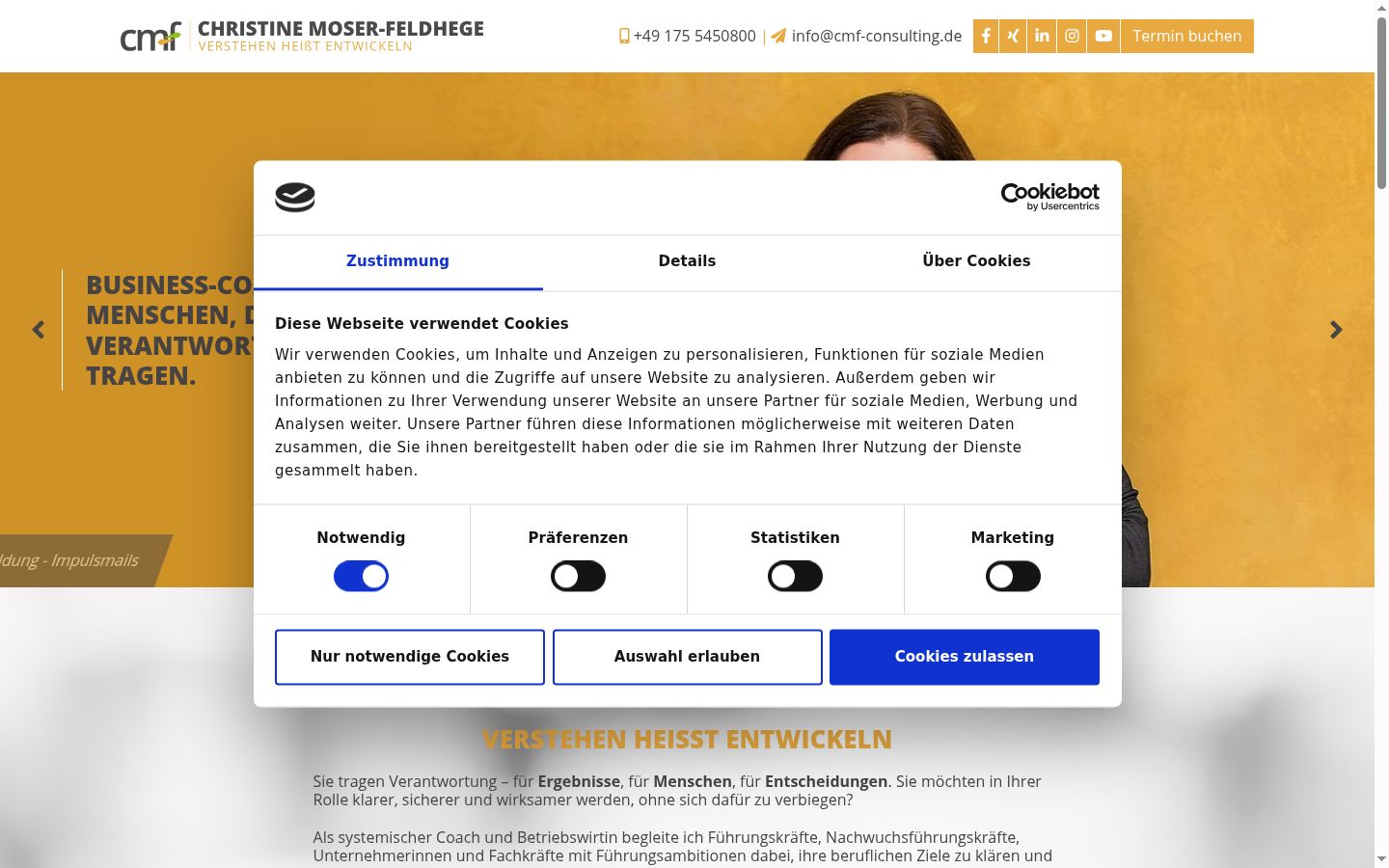 Snímka obrazovky banera súhlasu zobrazeného pred akoukoľvek interakciou