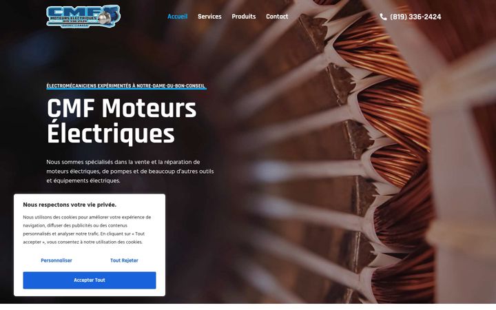 Zrzut ekranu cmfmoteurselectriques.ca