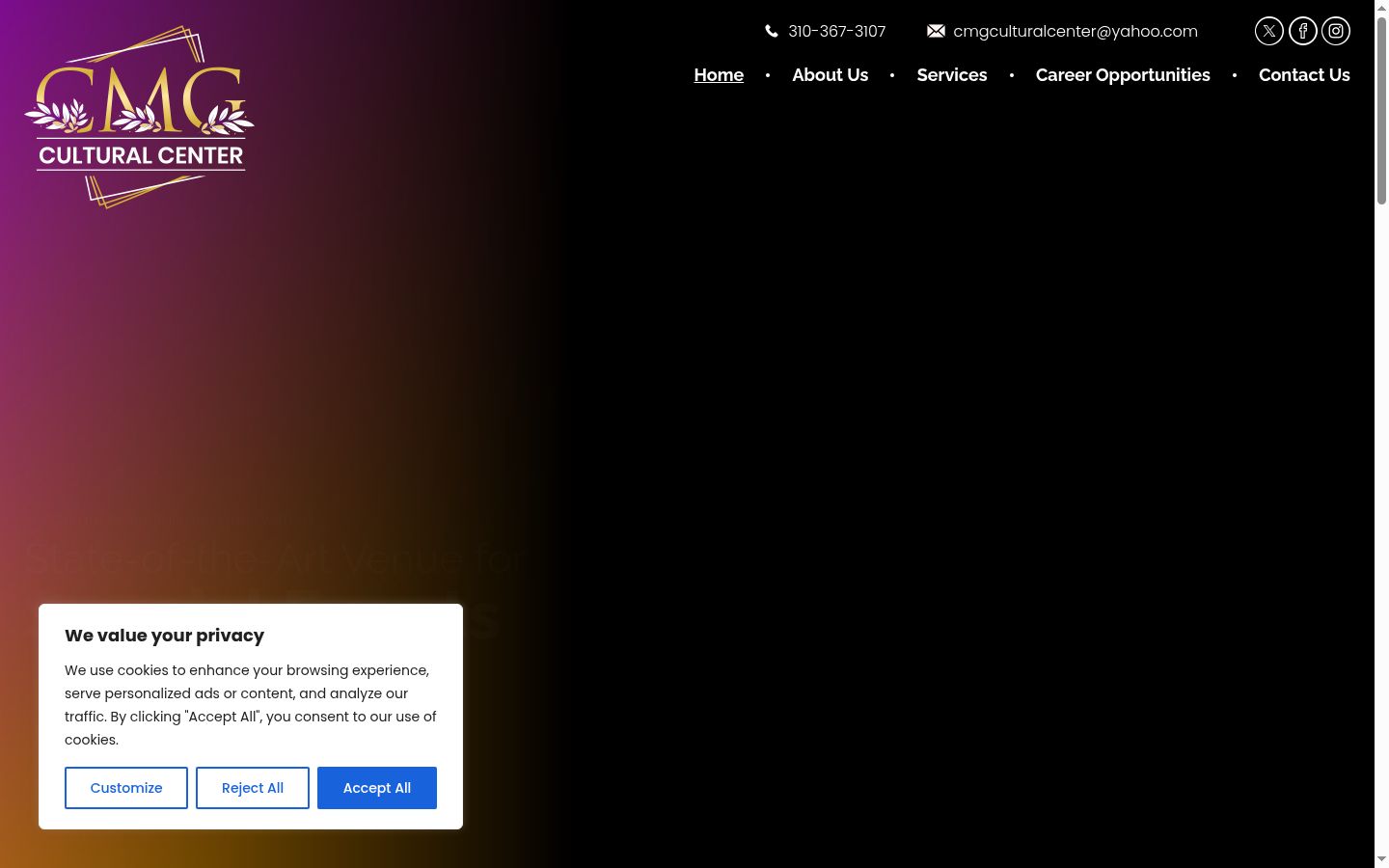 Capture d'écran de la bannière de consentement affichée avant toute interaction