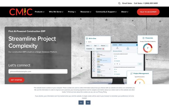 Screenshot of cmicpaas.com