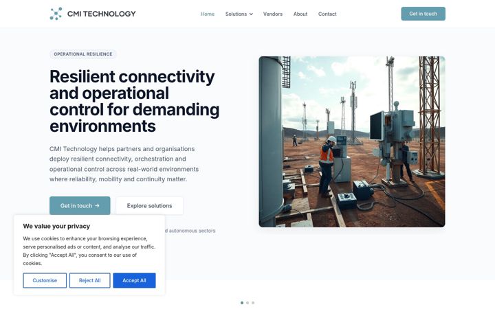 Screenshot of cmitechnology.com