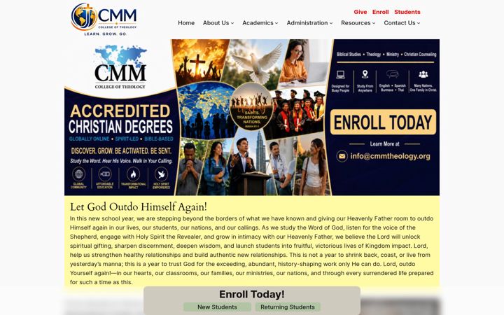 Screenshot του cmmtheology.org